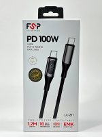 کابل شارژر سوپر فست 100 وات دوسر تایپ سی نمایشگردار FSP مدل LC-211