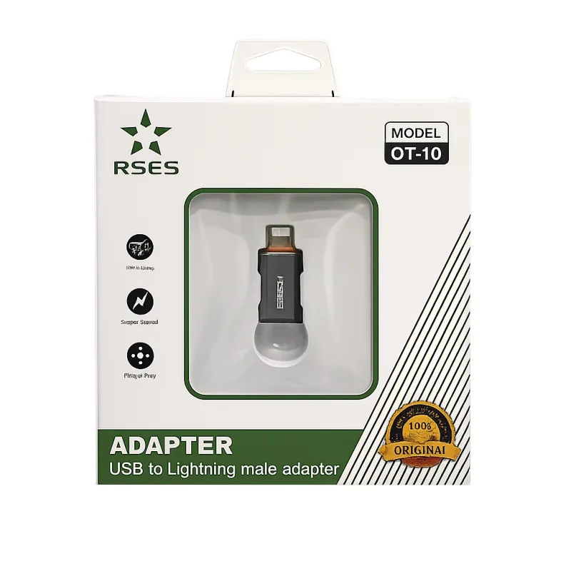 OTG RSES OT-10 2 تبدیل OTG RSES OT-10 | مبدل USB به Lightning با بدنه فلزی