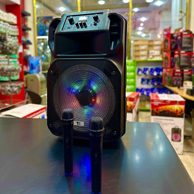 اسپیکر چمدانی T1-8116 15 اینچ 3500 وات | دو میکروفن بی‌سیم