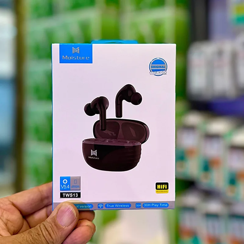 هندزفری بلوتوثی Moisture TWS13 | بلوتوث 5.4، 30 ساعت شارژدهی و شارژ Type-C