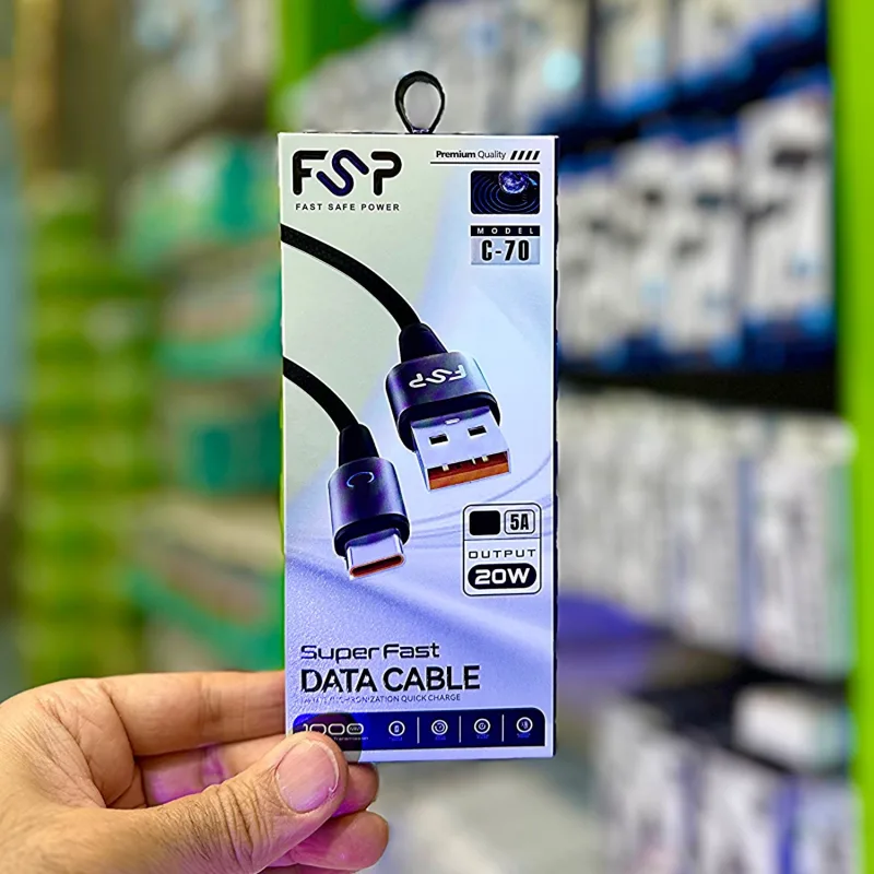 کابل FSP C-70 USB به Type-C | کابل فست شارژ 20 وات