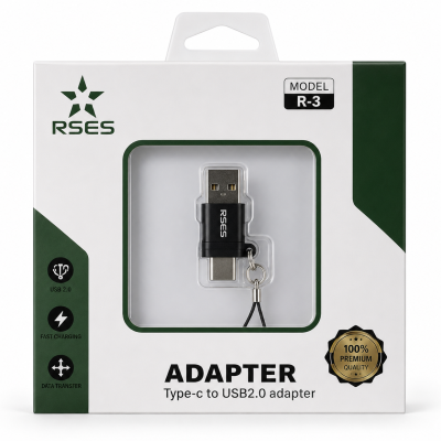 تبدیل RSES مدل R-3 مبدل Type-C به USB فلزی با قابلیت انتقال شارژ و دیتا